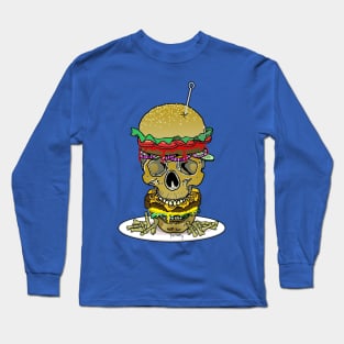 Skull Burger and Finger Fries Long Sleeve T-Shirt